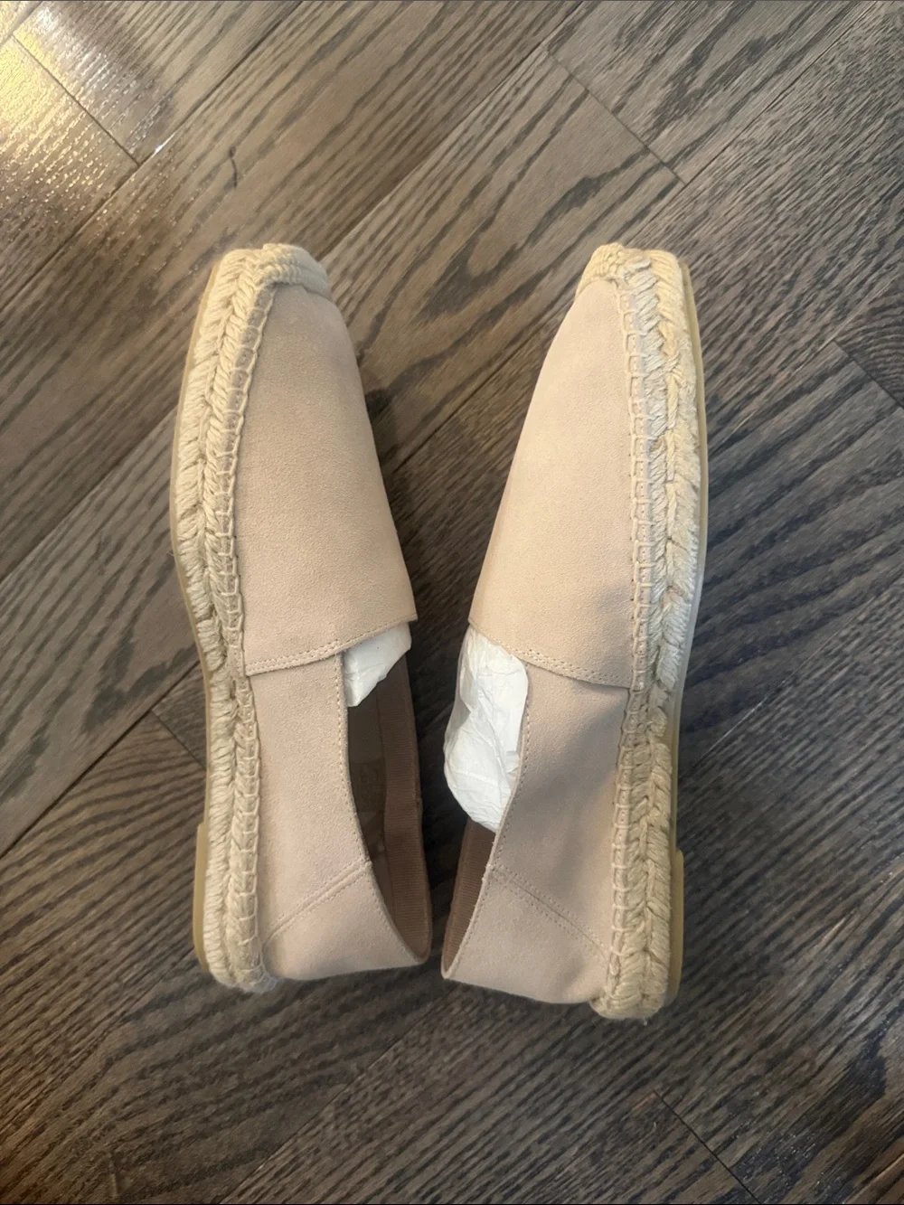 New! Banana Republic Suede Espadrilles Flats 8 Shoes Ivory Mivano Italia